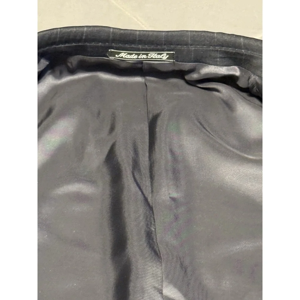 Ermenegildo Zegna‎ Black Pinstripes Wool Blazer Made in Italy Size 56IT
